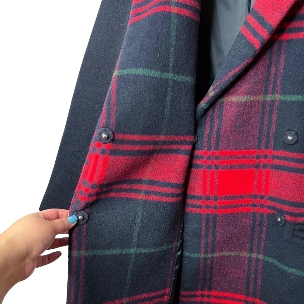 GAP Women’s Wool Blend Plaid Double Breasted Driving Coat Sz S